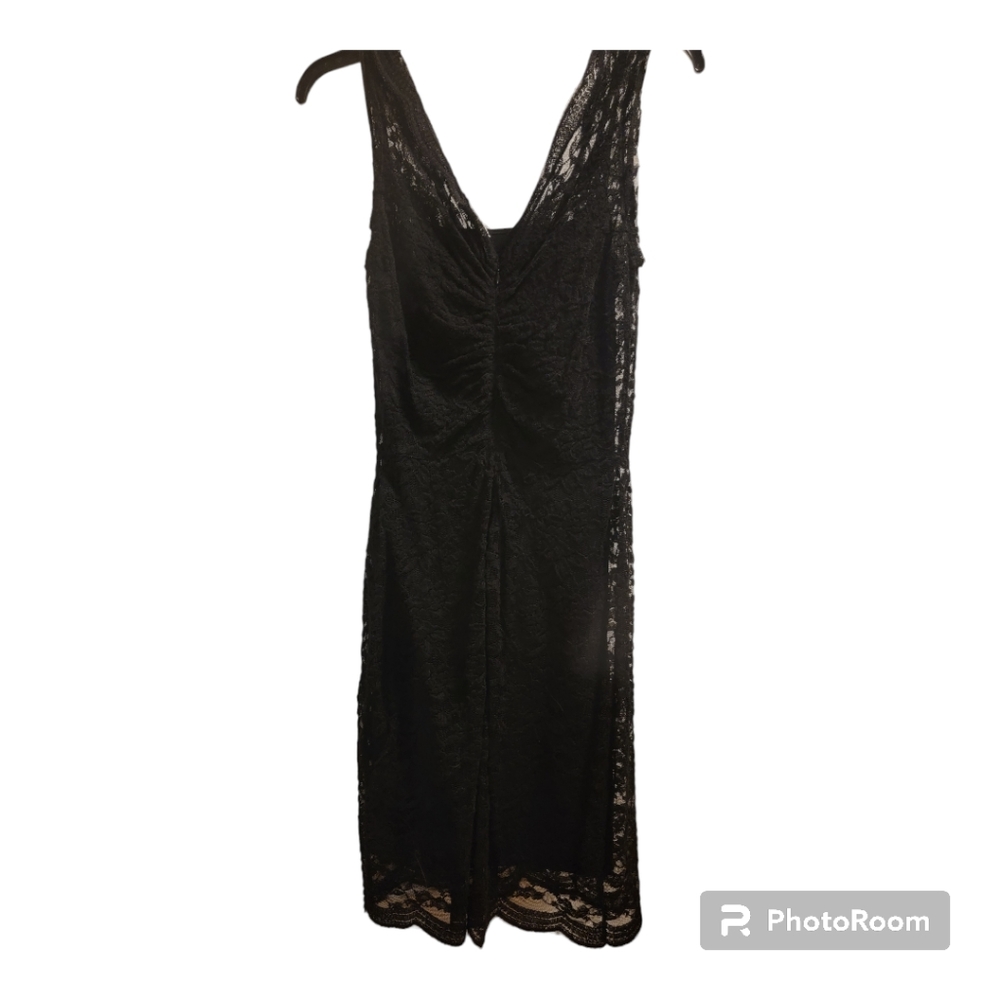 Black lace overlay CK dress